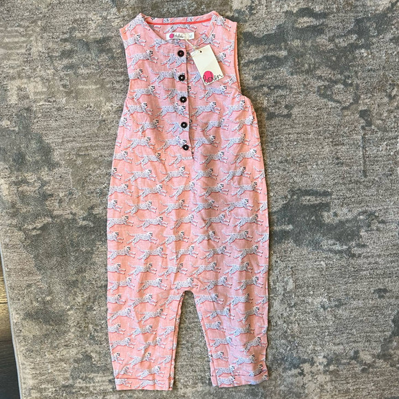 Baby Boden Printed Woven Playsuit Pink Cheetah 2-3 - Picture 7 of 7